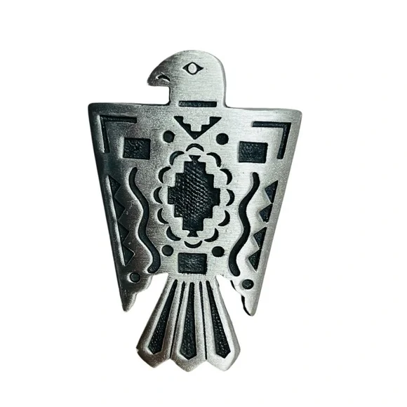 Silver Thunderbird Bird Bolo Tie Southwestern Western Native American Style - Picture 1 of 7